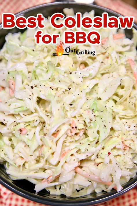 The best Coleslaw for BBQ is a simple side dish to serve with any meal on the grill. Made with a creamy homemade dressing, shredded cabbage and carrots. Cole Slaw For Bbq Pork Sandwich, Coleslaw For Brisket, Best Coleslaw Recipe For Bbq, Coleslaw For Bbq Sandwiches, Coleslaw Recipe For Brisket, Coleslaw For Bbq, Bbq Coleslaw Recipe, Bbq Slaw Recipe, Bbq Slaw