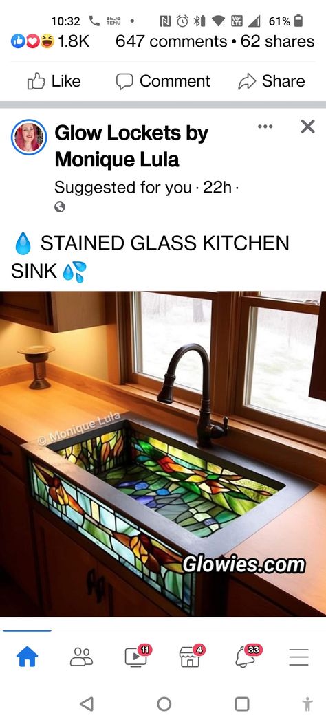 Stained Glass Kitchen Sink, Stained Glass Kitchen, Kitchen Redo, Glass Kitchen, Stain Glass, Kitchen Sink, Stained Glass, House Plans, Stain