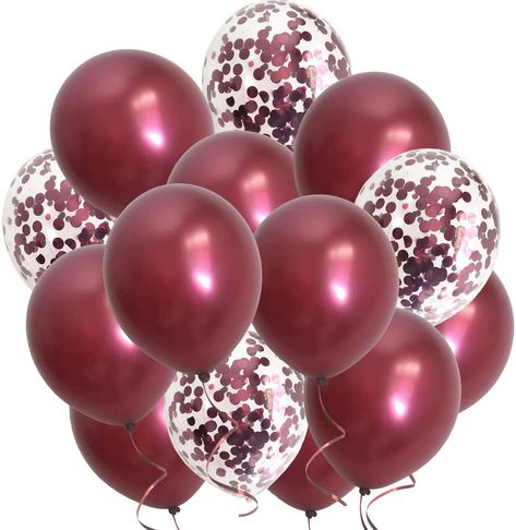 PRICES MAY VARY. 1.What you will get : 90packs 3.2gram Heavy Duty metallic Maroon Balloons , 10packs confetti burgundy Balloons ,Total 100packs 2.Perfect party Balloons for Wedding anniversary Decorations , Burgundy Bridal shower, Women 30th 40th 50th 60th 70th Birthday Decorations and 2020 Burgundy Graduation Party Decorations 3.Perfect party supplies for Festival Fiesta Balloons, Valentine’s Day , Mother’s Day , Carnival , Bachelor/Single Party , Wonderful Business Presentation , Thanksgiving Burgundy Pink And Gold Party, Pink Burgundy Gold Party, Balloons For Wedding, Kids Party Balloons, 70th Birthday Decorations, Wedding Anniversary Decorations, Anniversary Party Decorations, Glitter Balloons, Graduation Party Decorations