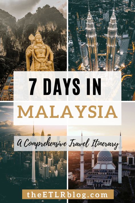 Malaysia Itenary, Malaysia Itinerary 1 Week, Aesthetics Beach, Malaysia Itinerary, Kl Tower, Malaysia Trip, Malaysia Travel Guide, Malaysia Food, 7 Day Itinerary