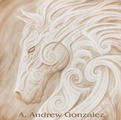 Andrew Gonzalez Feuille Aluminium Art, Glicee Art, Drywall Art, Glicee Prints, Water Spirit, Painted Pony, Artist Website, Beautiful Horse, Shape Shifting