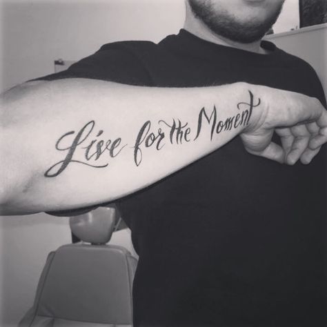 My newest tattoo "Live for the moment" Living In The Now Tattoo, Live For The Moment Tattoo, Live The Moment Tattoo, In The Moment Tattoo, Live In The Moment Tattoo, Moment Tattoo, Live For The Moment, Enjoying Life Quotes, Live Tattoo