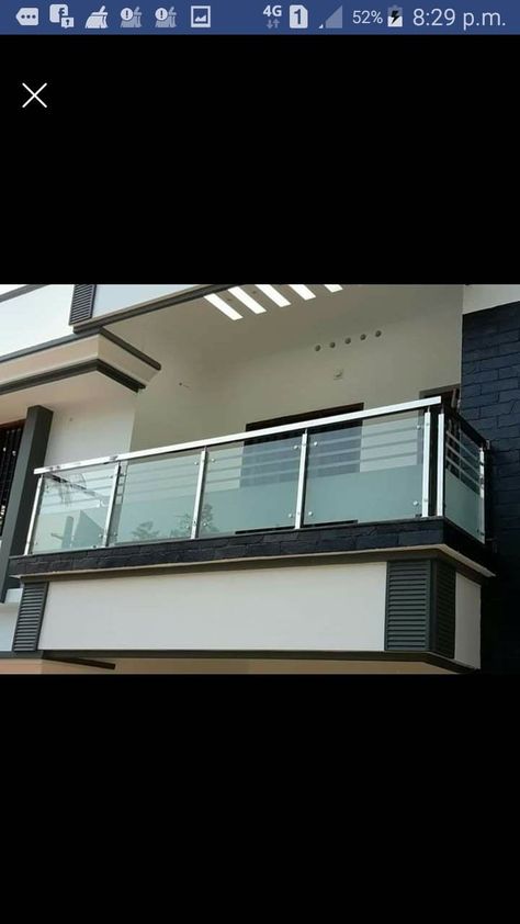 Modern & Latest Balcony Glass Railing Design | Decorate Your Balcony Like This | Home Decor Ideas Balcony Railing Design Glass And Steel, Balcony Glass Design Exterior, Glass Relling Design Stairs, Balcony Glass Grill Design, Front Grill Design Balcony, Glass Steel Realing, Ralling Glass Designs Balcony, Railing Design Balcony Modern, Reling Glass Design