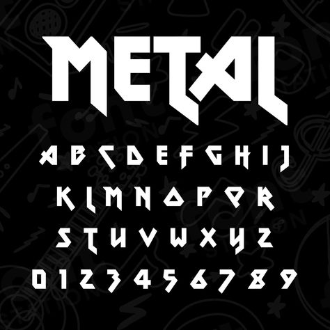 Metal Band Font, Music Font, Rock Font, Creations Logo, Music Typography, Metal Font, Logo Word, Font Letters, Adobe Illustrator Vector