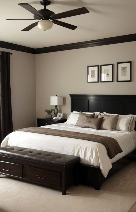 Bedroom Aesthetic Dark Wood, Wood Bedroom Decor Ideas, Brown Wood Bedroom, Dark Wood Bed Frame, Bedroom Aesthetic Dark, Dark Brown Bedrooms, Wood Bedroom Decor, Brown Bedroom Decor, Dark Wood Bedroom