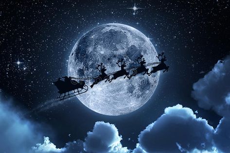 Štědrý Den, Santa Tracker, Cold Moon, Molduras Vintage, Santa And His Reindeer, Christmas Tale, Christmas Sleigh, Twas The Night, Montage Photo