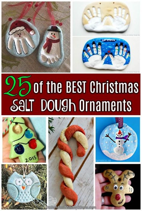 Salt Dough Ideas, Christmas Salt Dough Ornaments, Christmas Salt Dough, Salt Dough Christmas Ornaments, Best Salt, Salt Dough Crafts, Dough Ideas, Handprint Ornaments, Salt Dough Ornaments