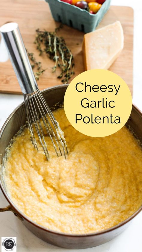 Cheese Polenta Recipes, Polenta Cheese Recipes, Polenta With Cheese, Cheesy Polenta Recipes Easy, Cheesy Polenta Recipes, Polenta Dinner Recipes, Garlic Polenta, Italian Polenta, Feta Bites