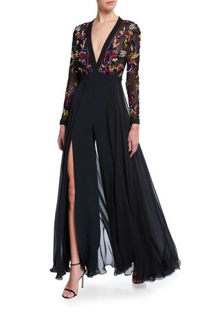 Jumpsuit Outfit Wedding, Brukat Dress, Zuhair Murad Dresses, Types Of Gowns, Embellished Jumpsuit, Evening Jumpsuit, Colorful Jumpsuit, Trendy Dress Outfits, Designer Jumpsuits