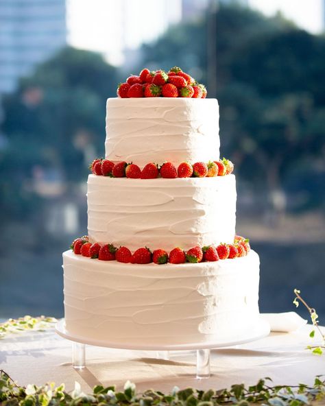 Japanese Wedding Cakes, Strawberry Wedding, Strawberry Wedding Cakes, 18th Birthday Decorations, Big Wedding Cakes, 3 Tier Wedding Cakes, Strawberry Hearts, Japanese Wedding, Cake Wedding