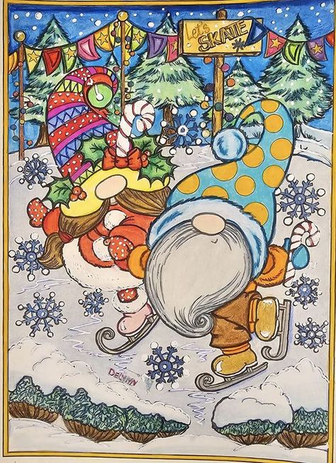 Teresa Goodridge, Gnome Sweet Gnome, Coloring Books For Adults, Books For Adults, Prismacolor Pencils, Paint Markers, Gel Pens, Coloring Books, Markers