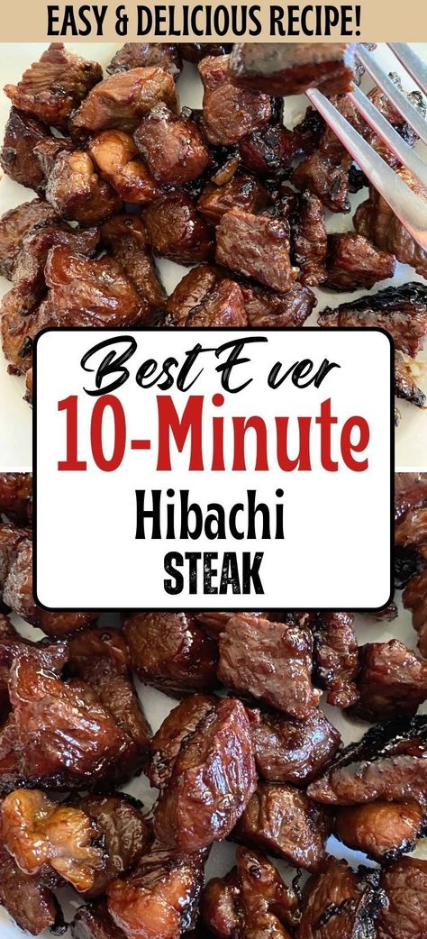 Master the art of speedy cooking with our 5-Ingredient Hibachi Steak – a fast and flavorful solution for your dinner cravings. In just 10 minutes, you can enjoy the bold and savory taste of hibachi-style steak in the comfort of your home. Use it as a filling for tacos, add it to a hibachi-inspired rice bowl, or serve it alongside your favorite grilled veggies. Elevate your culinary skills with this simple yet impressive hibachi steak recipe. #FastFlavor #HibachiDelight #SimpleCookingMagic Hibachi Steak Fried Rice Recipe, Habachi Steak Bowl, Crockpot Hibachi Steak, Easy Steak And Rice Recipes, Japanese Hibachi Recipes Blackstone, Rice Bowls With Steak, Steak Hibachi Burrito, Hibachi Steak On Blackstone, Steak N Rice Recipes