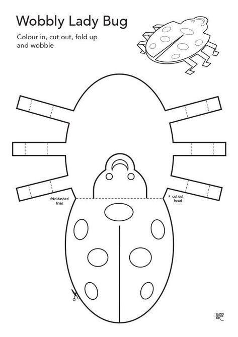 Wobbly Lady Bug Build A Bug Activity, Ideas For Art And Craft, Spring Crafts For Kids Printable, Cut Out Activities For Kids, Insect Templates Free Printable, Build A Printable, Cut Out Crafts Free Printable, Easy Kids Activities, Cut Out Crafts For Kids