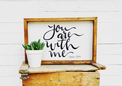 #psalm234 #youarewithme #jesterfarms #rusticdecor #farmhousedecor #bville #sign #signmaker #signs #maker #etsy #etsylent #etsyseller #etsyshop #etsyfinds #etsysigns #etsyusa #etsylove #etsyorder #etsyowner #etsystore Wedding Scripture, Love Scriptures, Scripture Signs, Making Signs On Wood, Personalized Wood Signs, Bible Verses About Love, Photo Wall Gallery, Custom Wooden Signs, Christian Wall Decor