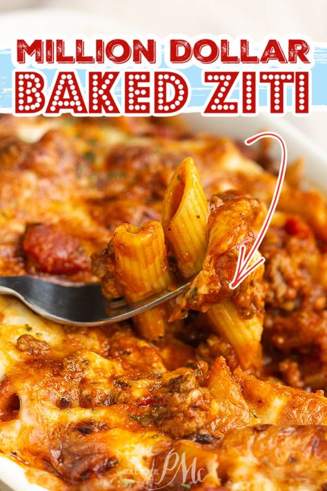 Million Dollar Baked Ziti By 12 Tomatoes, Italian Pasta For A Crowd, Italian Meals For A Crowd Parties, Italian Dish For A Crowd, Birthday Party Foods For A Crowd, Baked Italian Dishes, Millionaire Pasta Bake, Pasta For Large Crowd, Baked Mostaccioli For A Crowd