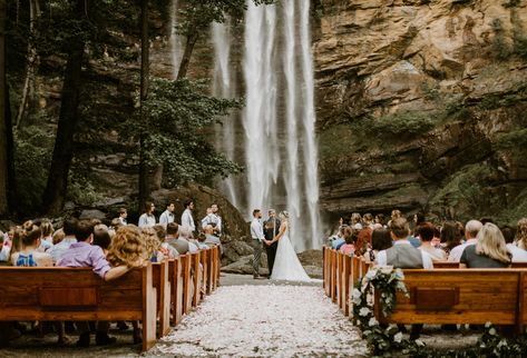 Incredible Waterfall Wedding in Toccoa, GA | Savannah & Ian - Wandering Weddings Toccoa Falls, Dream Wedding Locations, Waterfall Wedding, Georgia Wedding Venues, Weddings By Color, Savannah Wedding, Georgia Wedding, Atlanta Wedding, Best Wedding Venues