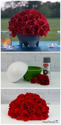 Red Rose Centerpiece Wedding, Rose Centerpieces Wedding, Red Roses Wedding, Purple Centerpieces, Cheap Wedding Centerpieces, Mexican Birthday Parties, Mexican Themed Weddings, Wedding Ideas On A Budget, Mexican Party Decorations