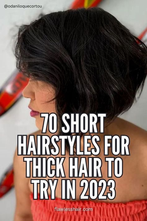 Trendy short hairstyles for thick hair - Find the perfect short haircuts for thick hair with medium length haircuts and stylish short thick hair styles. #ShortHairstylesForThickHair #MediumLengthHaircut #TrendyShortHaircuts #ShortThickHairstyles #StylishShortHaircuts Short Thick Hair Styles, 70 Short Hairstyles, Short Thick Hair, Short Haircuts For Thick Hair, Medium Length Haircuts, Hairstyles For Thick Hair, Thick Hair Cuts, Haircuts For Thick Hair, Thick Wavy Hair