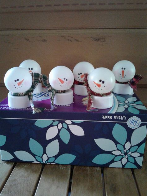 Battery Tea Light Crafts Christmas, Ping Pong Lights Diy, Ping Pong Ball Tea Light, Tea Light Crafts Christmas, Tea Light Christmas Ornaments, Tea Light Ornaments Diy, Ping Pong Ball Lights Diy, Ping Pong Ball Crafts Ideas, Ping Pong Ball Lights