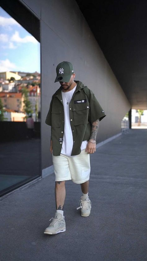 gonolivier on Instagram: Summer fit check 😎 rate it from 1-10! Tee: @nike Shirt: @mod_wave_movement Shorts: @nike Socks: @zara Shoes: Air Jordan 4 Retro Off… Jordan 4 Outfit Men Shorts, Jordan Retro 4 Outfit Men, Jordan Shorts Outfits For Men, Jordan 4 With Shorts, Nike Air Jordan 4 Outfit, Jordan 4 Summer Outfit, Shorts And Jordans Outfit, Nike Shoes Men Outfit, Jordan 4 Outfit Men Fashion Styles