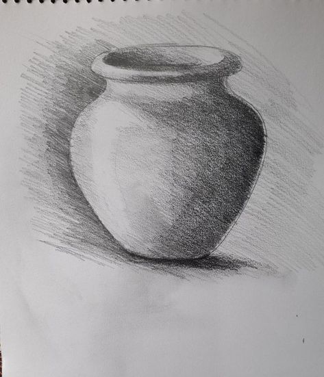 Pot Shading Drawing, Still Life Sketch Easy For Beginners, Easy Still Life Drawing Pencil Sketch, Still Life Sketch Easy, Still Life For Beginners, Draw Sea Animals, Still Life Pencil Shading, Easy Still Life Drawing, Draw Sea