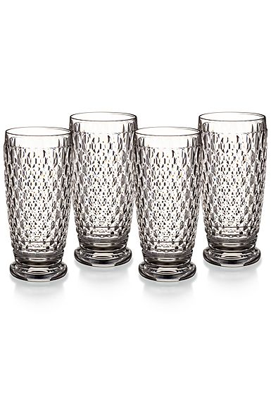 Villeroy and Boch Boston Hiball Set of 4 White Tableware, Villeroy And Boch, Traditional Diamond, Highball Glasses, Crystal Glassware, Highball Glass, Glassware Collection, Tableware Collection, Micro Onde