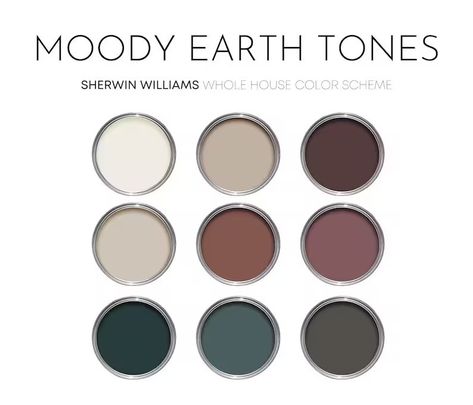 Moody Earth Tones, Earth Tones Paint, Urbane Bronze, Colors For Home, Sherwin Williams Paint, Earth Tone Color Palette, Earthy Neutrals, Moody Interiors, Earth Tone Color