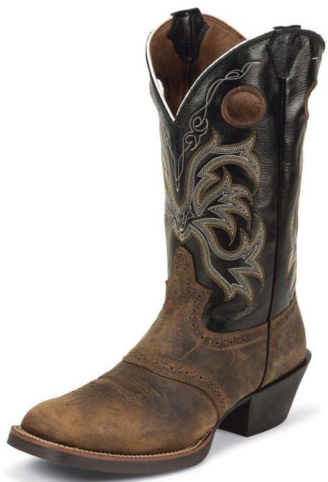 Punchy Cowboy, Cowboy Boots Black, Black Deer, Boots Mens, Cowboy Boot, Cowboy Boots, Brown Leather, Cowboy, Square