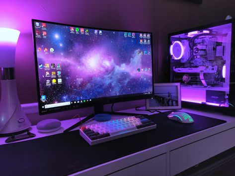 Pc Pictures, Rgb Design, Gaming Computer Setup, Smart Room, Pc Image, Purple Games, Computer Gaming Room, Setup Gaming, Gamer Room Decor