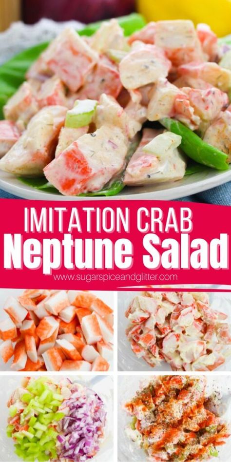 Tuna And Crab Salad, Mock Crab Salad Recipes, Imitated Crab Salad Recipes, Crab Salad For Poke Bowl, Artificial Crab Salad, Crab Wraps Recipes, Louis Kemp Crab Delights Recipes, Cucumber Salad With Crab Meat, Imitated Crab Salad