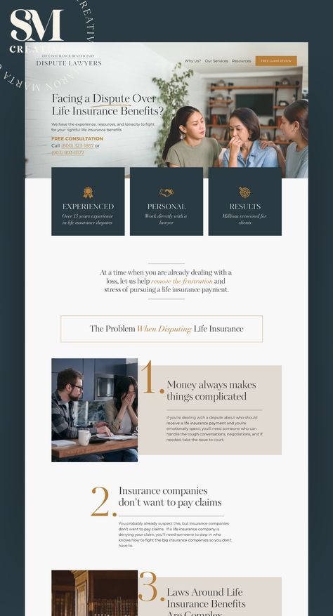 Squarespace Website Design for Lawyer — SM Creative Lawyer Website Design Templates, Consultant Website Design Inspiration, Professional Services Website Design, Mortgage Website Design, Christian Website Design, Lawyer Website Design Inspiration, Consulting Website Design Inspiration, Classic Website Design, Services Page Design Website