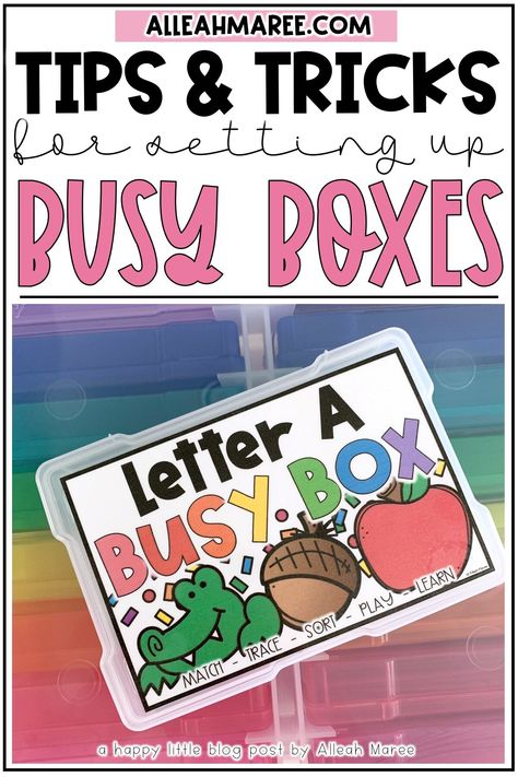 Need some tips and ideas for how to set up busy boxes for toddlers and preschoolers? This post walks you through the steps to put busy boxes together for your young learners at home or in the classroom. Click the pin to learn how to set up your own busy boxes today! Task Baskets For Preschool, Apple Task Boxes, Quiet Tubs For Preschool, Ways To Keep Preschoolers Busy, Prek Busy Bags, Classroom Busy Boxes, Toddler Box Activities, Preschool Busy Boxes Free Printables, Homeschool Busy Boxes