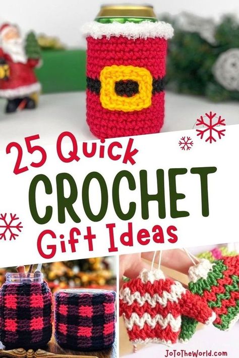 Crochet Xmas Gifts, Crochet Christmas Ornaments Free Pattern, Quick Crochet Gifts, Holiday Crochet Patterns, Crochet Project Free, Crochet Gift Ideas, Crochet Christmas Ornaments Free, Quick Crochet Projects, Christmas Crochet Patterns Free