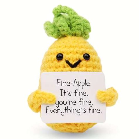 Positive Potato, Mini Funny, Crochet Pineapple, Encouragement Gift, Emotional Support, Festival Party, Party Decoration, Potato, Pineapple