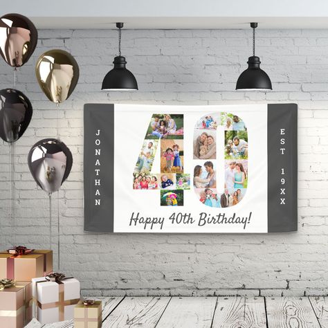 Party Photo Collage, 70th Birthday Banner, 70th Birthday Party, Birthday Posters, Happy 70 Birthday, 40th Birthday Party, Happy Birthday Posters, 40th Birthday Cards, 40th Birthday Invitations