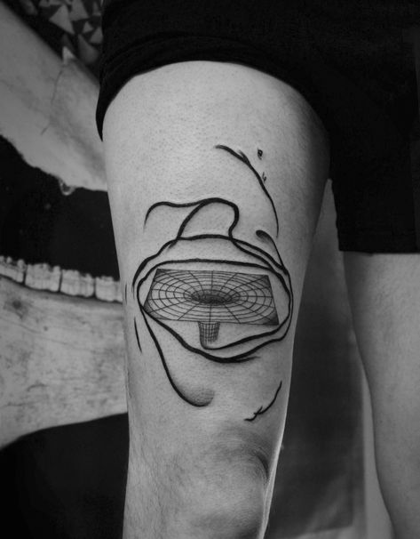 Avant-garde tattoo artist Ilia Zharkov Avante Garde Tattoo, Dark Surrealism Tattoo, Absurdist Tattoo, Avant Garde Tattoo, Absurdism Tattoo, Vortex Tattoo, Tattoo On Thigh, Beauty Tattoo, Webby Awards