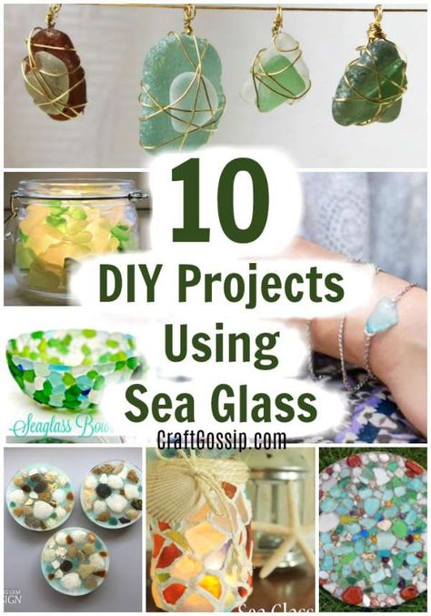 10 DIY Projects Using Sea Glass – Home and Garden Tumbled Glass Projects, Sea Glass Candles, Glass Crafts Diy, Sea Glass Diy, Sea Glass Decor, Sea Glass Art Diy, Sea Glass Mosaic, Sea Glass Art Projects, Beach Glass Crafts