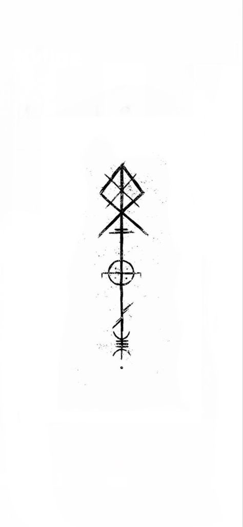 Protection Viking Symbol, Viking Star Tattoo, Norse Minimalist Tattoo, Viking Strength Symbol, Odin Tattoo Simple, Viking Tattoos Simple, Odins Spear Tattoo Design, Viking Protection Tattoo, Warrior Rune Tattoo