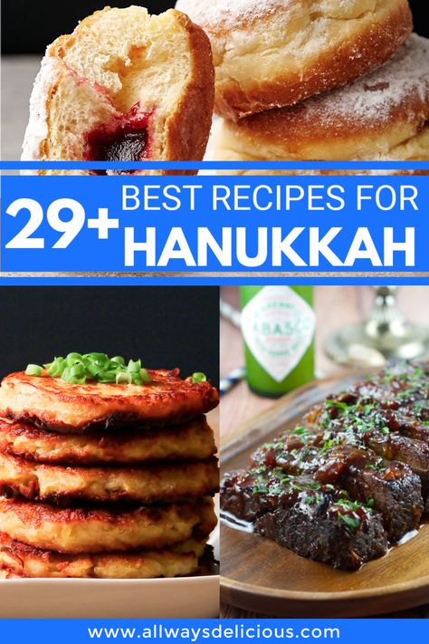 Hanukkah Desserts, Hannukah Recipes, Hanukkah Recipes, Hanukkah Dinner, Jewish Holiday Recipes, Jewish Cuisine, Hanukkah Food, Fried Foods, Passover Recipes