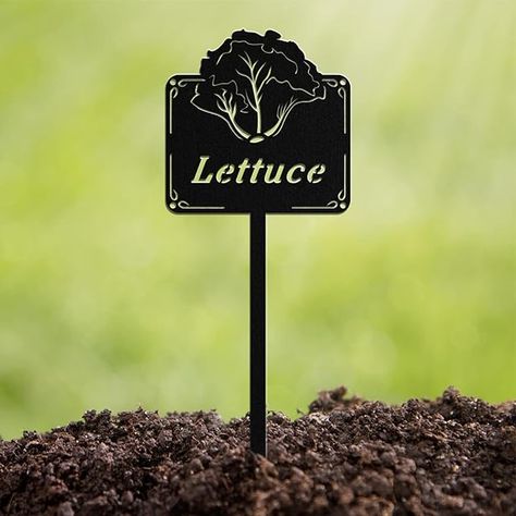 Amazon.com: Jilsgs Metal Seed & Plant Labels - Plant Markes for Seedlings-Plant Tags for Pots - Garden Signs for Vegetable - Durable Markers for Plants Outdoor Waterproof - Garden Decor for Farmhouse(Lettuce) : Patio, Lawn & Garden Metal Plant Markers, Pots Garden, Seed Starter, Plants Outdoor, Plant Tags, Plant Labels, Plant Markers, Garden Signs, Seed Starting