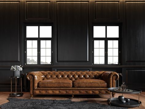 Brown Chesterfield Sofa, Cottage Sofa, Chesterfield Sofa Living Room, Chesterfield Living Room, Chesterfield Couch, Chesterfield Bank, Sofa Chesterfield, Brown Leather Couch, Couches For Sale