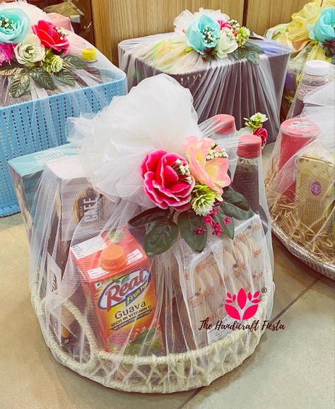 Room Hampers, Cake Hampers, Mundan Ceremony, Wedding Hampers, Handmade Hamper, Pink Party Theme, Hamper Ideas, Trousseau Packing, Traditional Engagement