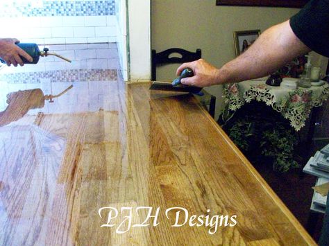 Easy Butcher Block Countertop Tutorial – Remodelaholic Antique Furniture Kitchen, Dishwasher Cabinet, Diy Wood Countertops, Butcher Block Countertop, Painting Antique Furniture, Outdoor Kitchen Countertops, Cheap Countertops, Galley Kitchen Remodel, Butcher Block Counter