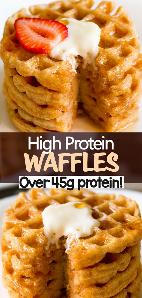 Easy Healthy Protein Waffles Recipe (With 45 Grams Protein) High Protein Blender Recipes, 3 Ingredient Protein Waffles, Premier Protein Waffles, Low Cal Protein Waffles, Breakfast High Protein Low Calorie, Breakfast Recipes With Protein Powder, Oat Protein Waffles, Keto Protein Waffle Recipe, Freezer Protein Pancakes