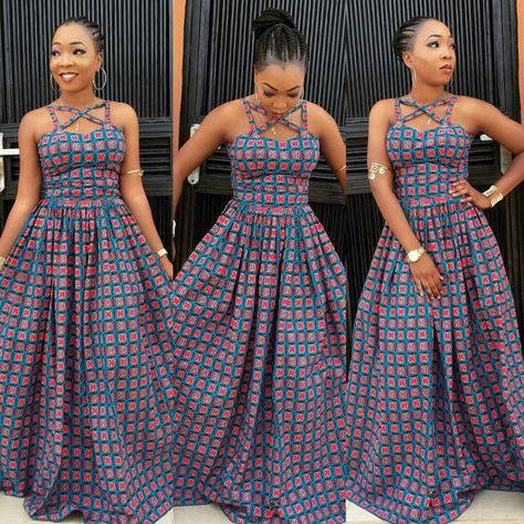 Creative Ankara Long Gown Design for Ladies - DeZango Fashion Zone Ankara Long Gown, Long Gown Design, Ankara Gowns, Afrikaanse Mode, African Traditional Dresses, Ankara Dress, African Print Dresses, Kitenge, African Clothing Styles