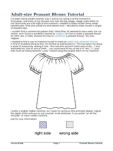 Peasant Blouse Pattern Free, Peasant Blouse Tutorial, Peasant Blouse Pattern, Peasant Top Pattern, Blouse Pattern Free, Peasant Blouses Pattern, Smock Pattern, Blouse Tutorial, Books In English