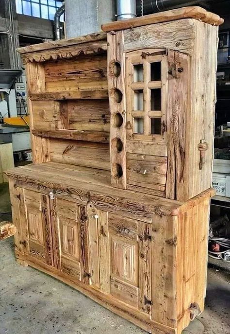 Pine Wood Furniture, Rustic Style Furniture, Rustic Log Furniture, Rustic Furniture Diy, Rustic Wood Furniture, Wooden Cabinet, Log Furniture, Woodworking Furniture, Into The Woods