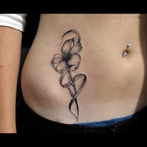 Belly tattoo Lower Stomach Tattoos For Women, Lower Stomach Tattoos, Simple Flower Tattoo, Belly Tattoos, Foot Tattoos For Women, Beautiful Flower Tattoos, Stomach Tattoos, Lotus Tattoo, Female Tattoo