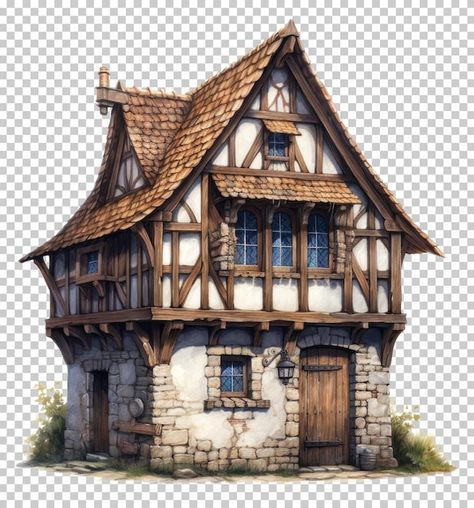 Medieval House Layout, Medieval Cottage Exterior, Mid Evil Houses, Medieval Inn Concept Art, Medieval Stone House, Medieval Tudor House, Medival House Ideas, Old German Architecture, Colour Synonyms