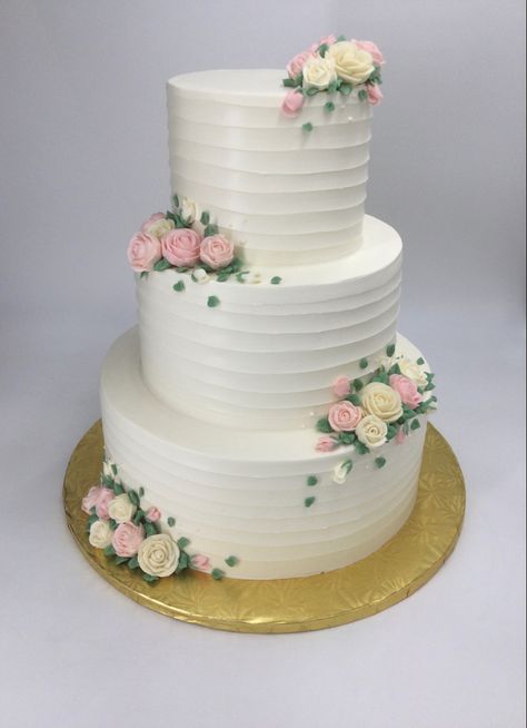 Two Tier Engagement Cake Simple, Two Tier Cake Designs Simple, Wedding Colors Jewel Tones, Jewel Tone Wedding Colors, Orchid Wedding Cake, 50th Anniversary Cakes, Buttercream Cake Designs, Tiered Cake Design, Pretty Wedding Cakes